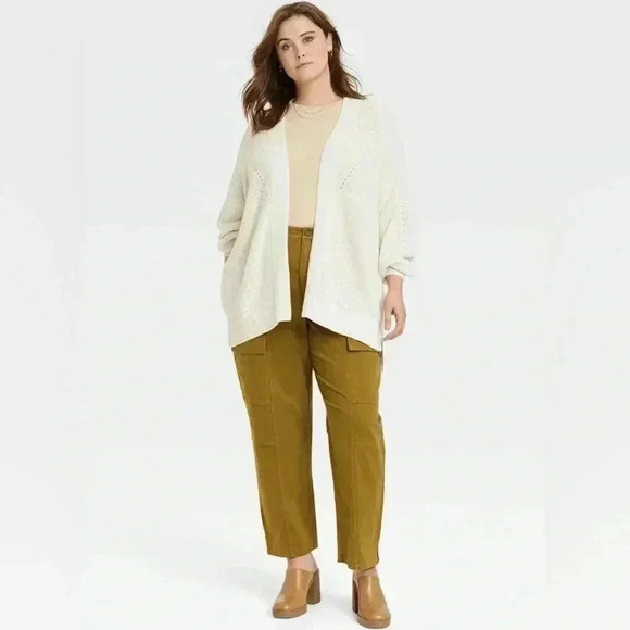 Universal Thread Women’s Open-front Cozy Knit Cardigan Color Cream Size 2X - Picture 3 of 12